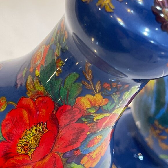 MacKenzie-Childs Large Blue Lapis Flower Market SALT AND PEPPER SHAKERS - Picture 9 of 11